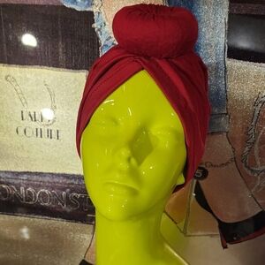 Elegant Red Turban Headwrap